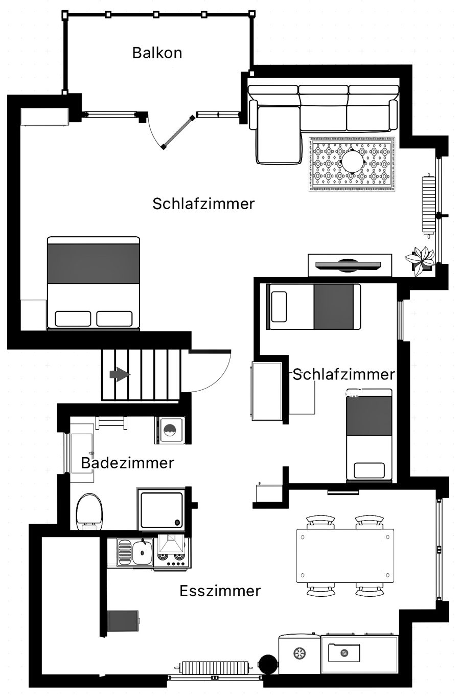 Grundriss der Ferienwohnung